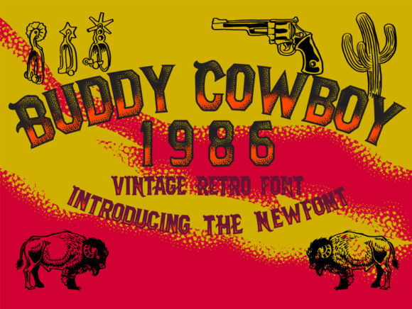 Buddy Cowboy 1986: A Bold Display Font for Vintage Branding